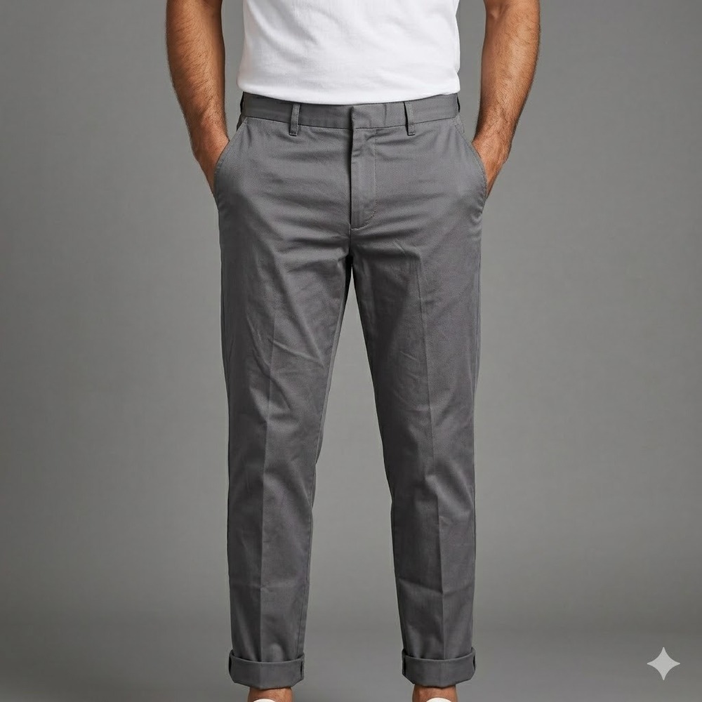 Bonobos Tuesday Pants Mens 34x34 Gray Chino Trousers Cuffed EUC
